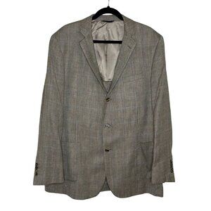 Brooks Brothers Regent Fit Herringbone Wool Blend Blazer‎ Size 46L Brown Career